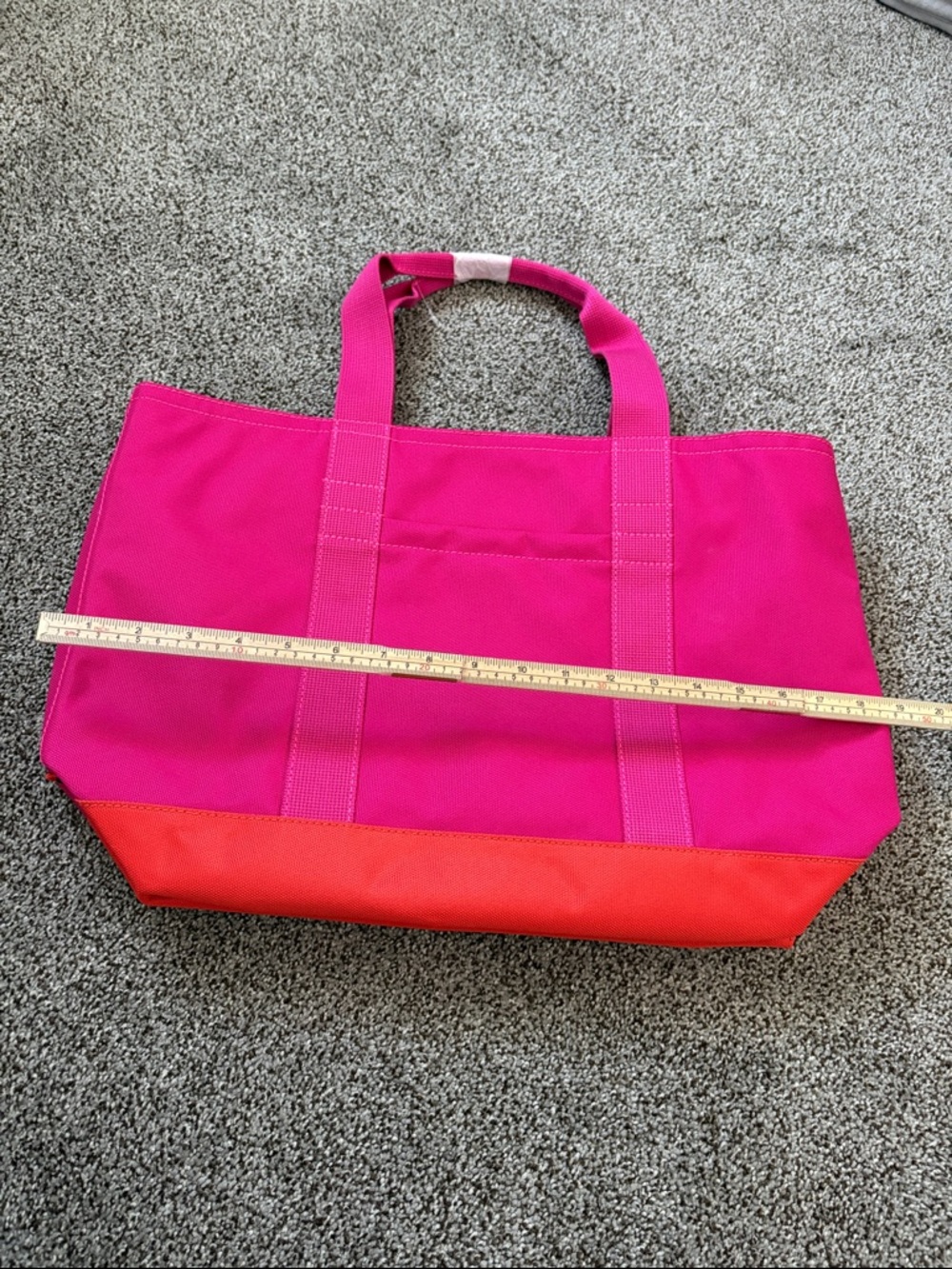 Banana Republic Nylon Bright Pink and Orange Canvas Tote Bag